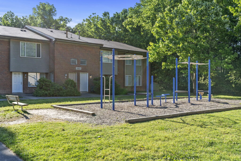 Forestbrooke playground with trees