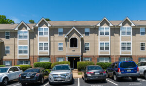 Stafford Lakes building and parking